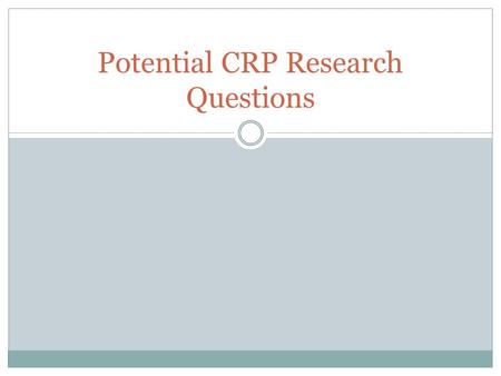 Potential CRP Research Questions. Bless Me, Ultima Feminist:  Does the novel support or subvert (change) traditional gender roles?  To what extent does.