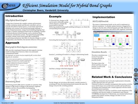 November 21, 2005 Center for Hybrid and Embedded Software Systems Example To illustrate how changes in DB can be used to efficiently update a block diagram,