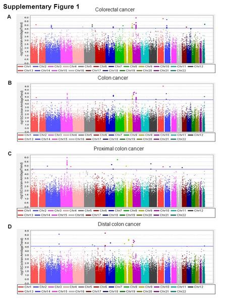Supplementary Figure 1 A B C D Colorectal cancer Colon cancer Proximal colon cancer Distal colon cancer.