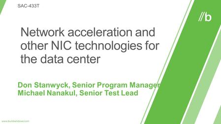 WHO WILL BENEFIT FROM THIS TALK Hardware vendors planning support for Windows Server 8 OEMs planning to source networking equipment for systems running.