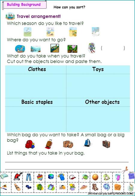 Building Background How can you sort? Travel arrangement! JIR-How can you sort?(JYBOOKS.COM) Which season do you like to travel? Where do you want to go?