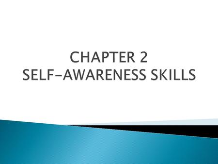  Self-awareness are clinical and personal aspects of psychotherapy which need to be sought in 5 areas:  1. Physical  2. Professional  3. Individual.