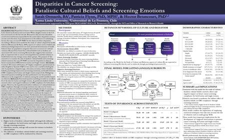 BACKGROUND: Disparities in breast cancer screening behaviors between Latin American (Latino) and non-Latino White (Anglo) women in the U.S. have increased.