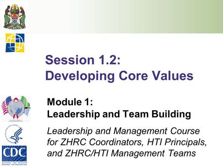 Session 1.2: Developing Core Values