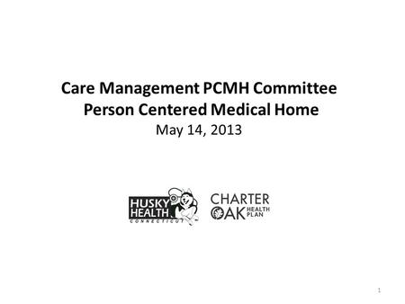 1 Care Management PCMH Committee Person Centered Medical Home May 14, 2013.