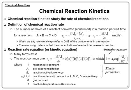 Chemical Reaction Kinetics