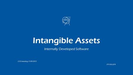 Intangible Assets Internally Developed Software CO3 meeting 17-09-2015 FP-FAS-GPA.