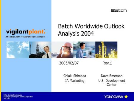 Batch Worldwide Outlook Analysis 2004