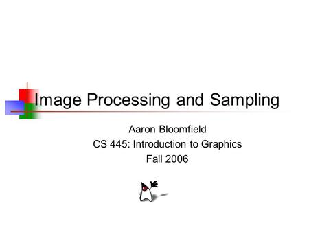 Image Processing and Sampling