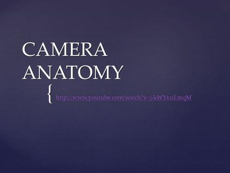 { CAMERA ANATOMY