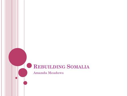 R EBUILDING S OMALIA Amanda Meadows. T HESIS Using Medieval Europe and the Renaissance as an example of how to rebuild Somalia, a modern failed state,