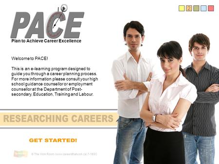 2 Plan to Achieve Career Excellence Welcome to PACE! This is an e-learning program designed to guide you through a career planning process. For more information.