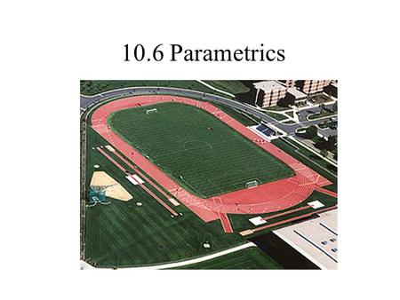 10.6 Parametrics. Objective To evaluate sets of parametric equations for given values of the parameter. To sketch curves that are represented by sets.