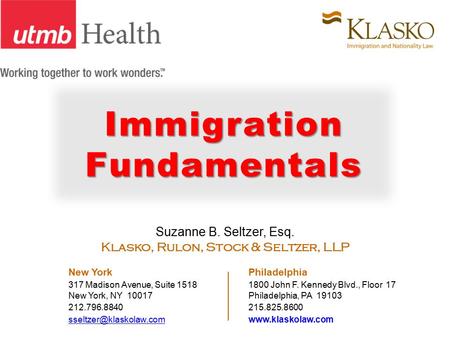 Suzanne B. Seltzer, Esq. Klasko, Rulon, Stock & Seltzer, LLP New York Philadelphia 317 Madison Avenue, Suite 15181800 John F. Kennedy Blvd., Floor 17 New.