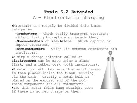  Materials can roughly be divided into three categories:  Conductors - which easily transport electrons without trying to capture or impede them, Topic.