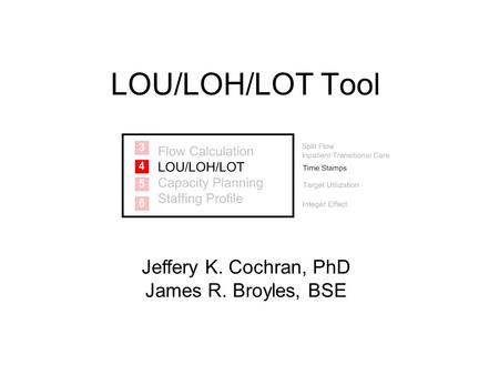 LOU/LOH/LOT Tool Jeffery K. Cochran, PhD James R. Broyles, BSE.