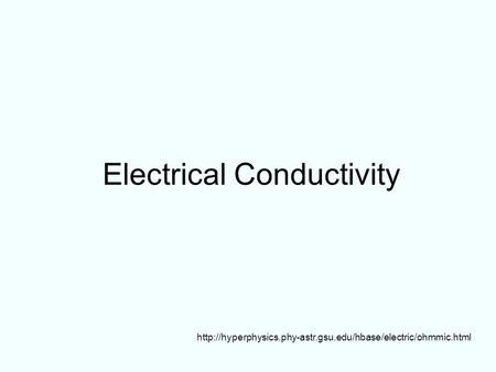 Electrical Conductivity