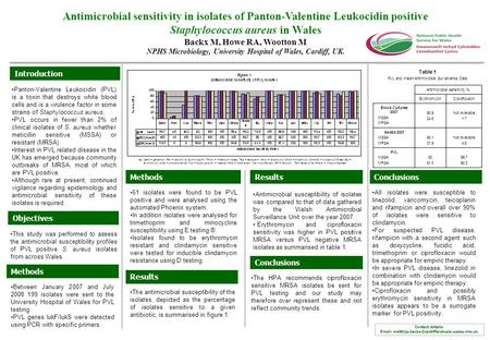 Panton-Valentine Leukocidin (PVL) is a toxin that destroys white blood cells and is a virulence factor in some strains of Staphylococcus aureus. PVL occurs.