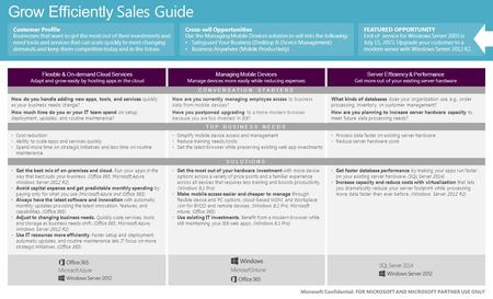 Flexible & On-demand Cloud Services Adapt and grow easily by hosting apps in the cloud Managing Mobile Devices Manage devices more easily while reducing.