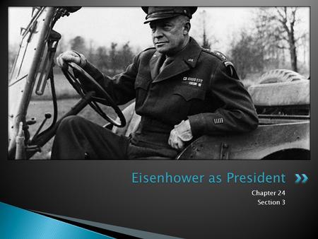 Chapter 24 Section 3 Eisenhower as President.  Recession: A period when the economy slows down  Interstate Highway System: A network of roads built.