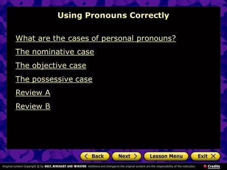 Using Pronouns Correctly