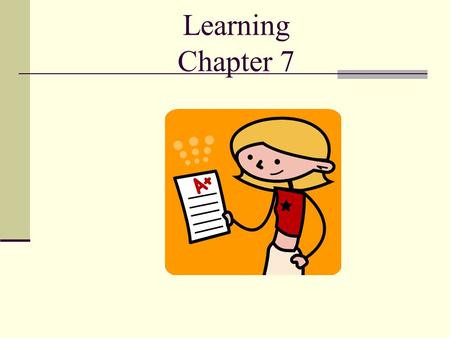 Learning Chapter 7.