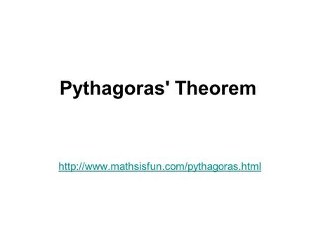 Pythagoras' Theorem