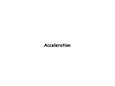 Acceleration. Velocity and Acceleration Formal definitions.