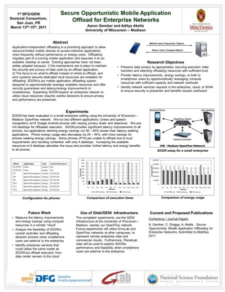 Secure Opportunistic Mobile Application Offload for Enterprise Networks Aaron Gember and Aditya Akella University of Wisconsin – Madison Abstract Application-independent.