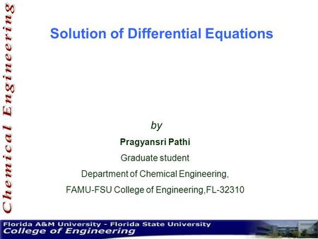 Solution of Differential Equations