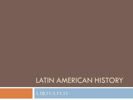 Latin American History