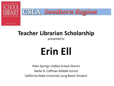 Teacher Librarian Scholarship presented to