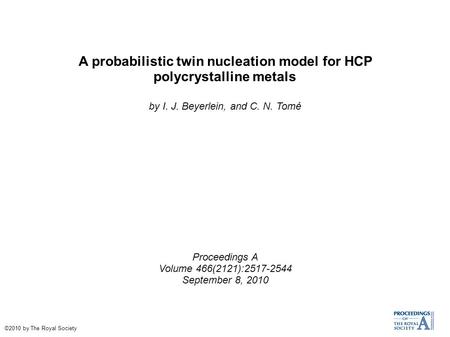 A probabilistic twin nucleation model for HCP polycrystalline metals