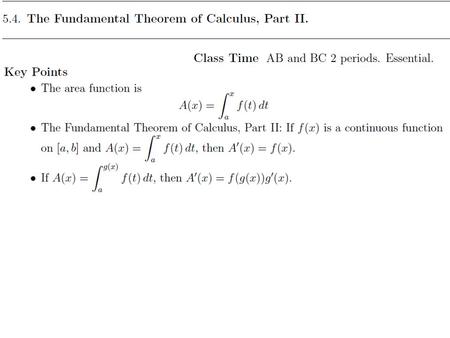 Part I of the Fundamental Theorem says that we can use antiderivatives to compute definite integrals. Part II turns this relationship around: It tells.