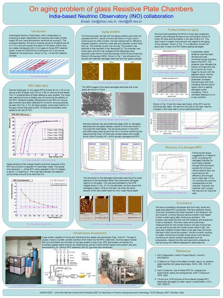 On aging problem of glass Resistive Plate Chambers India-based Neutrino Observatory (INO) collaboration    JIGSAW.