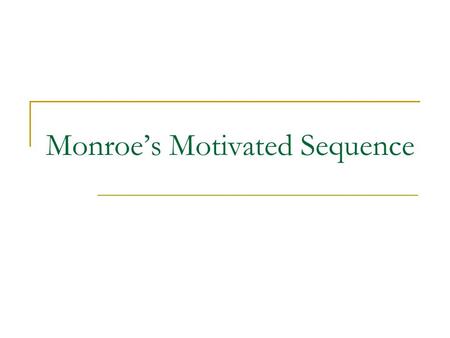 Monroe’s Motivated Sequence