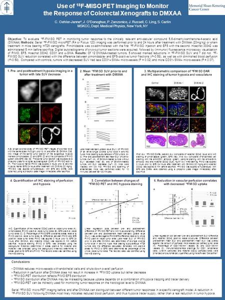 Objective: To evaluate 18 F-FMISO PET in monitoring tumor response to the clinically relevant antivascular compound 5,6-dimethylxanthenone-4-acetic acid.