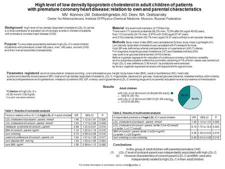 High level of low density lipoprotein cholesterol in adult children of patients with premature coronary heart disease: relation to own and parental characteristics.