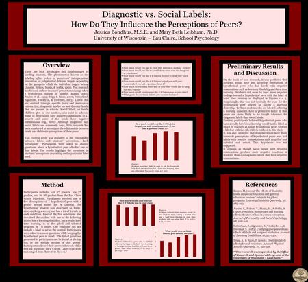 Diagnostic vs. Social Labels: How Do They Influence the Perceptions of Peers? Jessica Bondhus, M.S.E. and Mary Beth Leibham, Ph.D. University of Wisconsin.