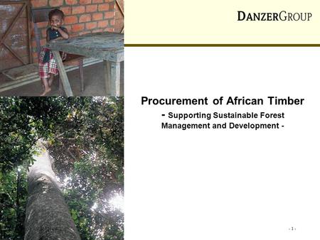 Sunday, October 25, 2015 - 1 - Procurement of African Timber - Supporting Sustainable Forest Management and Development -