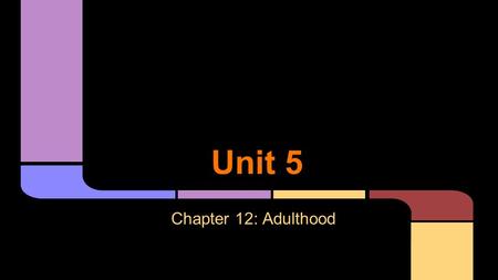 Unit 5 Chapter 12: Adulthood. Warm up 02/19 What does it mean to be an adult?