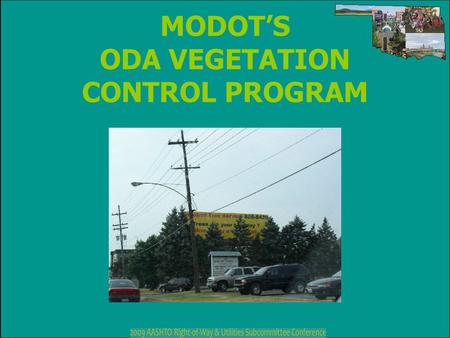 MODOT’S ODA VEGETATION CONTROL PROGRAM. Missouri statutes allow for the cutting and trimming of vegetation on the highway right of way which interferes.