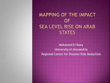 Mapping of the Impact Of Sea Level Rise On Arab States