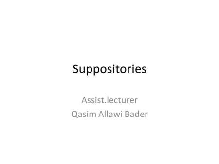 Assist.lecturer Qasim Allawi Bader