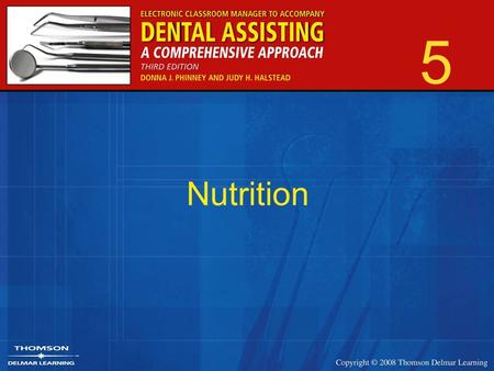 5 Nutrition. 2 –Healthy body needs good nutrition –Manner in which foods are used Diet –Malnutrition –Obesity.