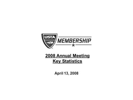 2008 Annual Meeting Key Statistics April 13, 2008.