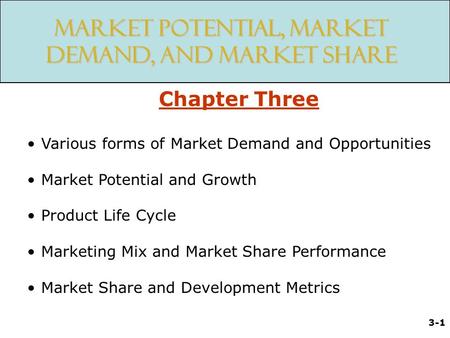 Market Potential, Market Demand, and Market Share