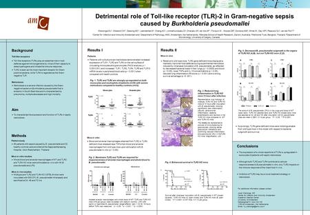 Fig. 5. Decreased B. pseudomallei outgrowth in the organs of TLR2 KO (A,B), but not TLR4 KO mice (C,D). The amount of B. pseudomallei CFU’s in the lungs.