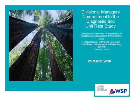 Divisional Managers Commitment to the Diagnostic and Unit Rate Study Consultancy Services for Monitoring of Contractors/Consultants Performance And Establishment.