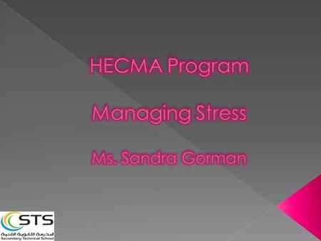  Vocabulary  What is stress?  Causes of stress  The body’s response to stress Fig 2.4 Pg 31  Excess stress  Skills for managing stress.